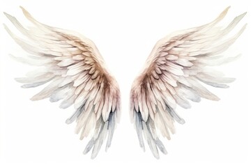 Obraz premium Angel wing bird white background.