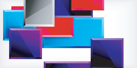 Obraz premium Colorful squares and rectangles. Vector Illustration For Wallpaper, Banner, Background, Card, Book Illustration, landing page