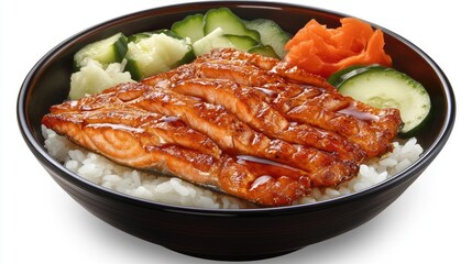 Delicious Grilled Salmon with Rice and Vegetables