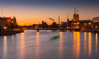 Fototapeta premium Wroclaw city sunset.Lower Silesia,Poland.