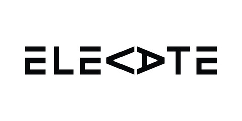 Elevate Text Font Typography Logo Design Vector Template.