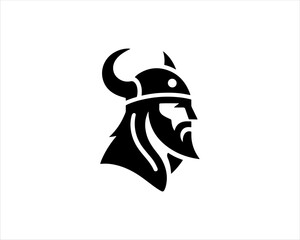Viking Head Logo Design Vector Template. Human Viking Logo Design Icon Symbol Vector Illustration.