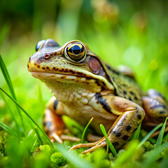 Fototapeta premium frog on grass