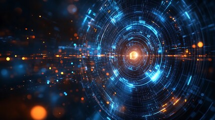 Fototapeta premium Explore the cosmic journey through digital light and energy