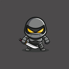 Robot ninja logo icon design template flat vector