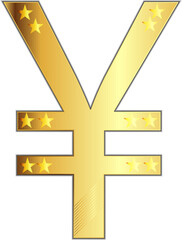 Obraz premium Golden sign of yen. Vector illustration