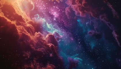 Fototapeta premium Cosmic Clouds and Stars in a Vibrant Night Sky