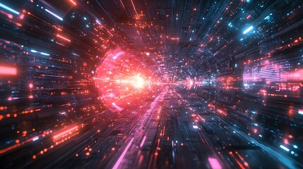 Fototapeta premium Explore the dynamic world of futuristic digital spaces