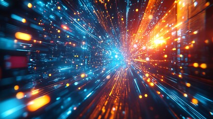 Fototapeta premium Explore the dynamic energy of light and motion in digital art