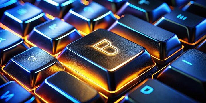 Black Computer Keyboard Key 'B' Button Icon Vector Illustration with Long Exposure Effect for Digital Design and Technology Concepts - Powered by Adobe