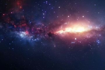 Obraz premium A cosmic nebula with a glowing core surrounded by scattered stars