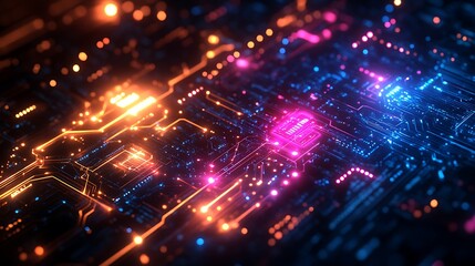 Obraz premium Explore the vibrant connections in modern technology