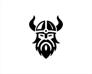 Viking Head Logo Design Vector Template. Human Viking Logo Design Icon Symbol Vector Illustration.