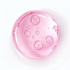 Obraz premium Pink gel drop isolated on white background. Cosmetic product sample