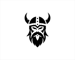 Viking Head Logo Design Vector Template. Human Viking Logo Design Icon Symbol Vector Illustration.