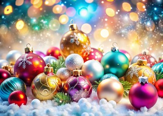 Fototapeta premium Captivating Double Exposure Christmas Baubles on White Background for Festive Decor and Holiday Celebrations