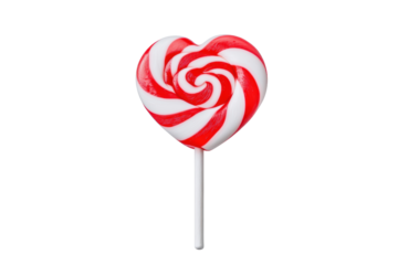 Sweet Heart-Shaped Lollipop in Red and White Colors