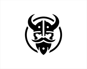 Viking Head Logo Design Vector Template. Human Viking Logo Design Icon Symbol Vector Illustration.