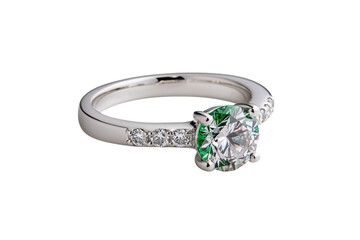 Elegant Green Gemstone Engagement Ring