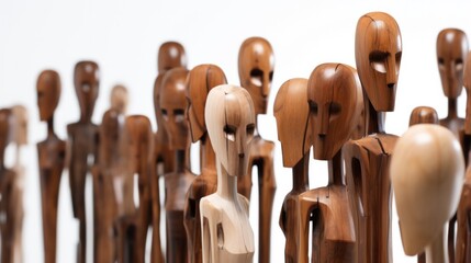 Obraz premium showcasing the intricate oak wood grains, meticulously shaped to resemble a human figure.