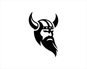 Viking Head Logo Design Vector Template. Human Viking Logo Design Icon Symbol Vector Illustration.