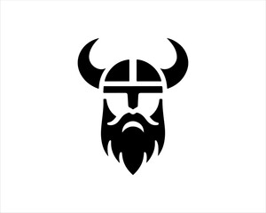 Viking Head Logo Design Vector Template. Human Viking Logo Design Icon Symbol Vector Illustration.