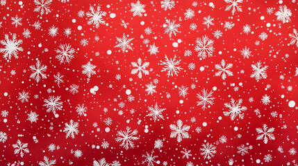 red christmas background with snowflakes