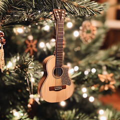 Acoustic Guitar Christmas tree ornament 