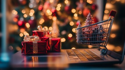 Digital marketing campaigns featuring Christmas promotions and discounts background