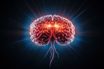 Obraz premium Brain blue invertebrate illuminated.