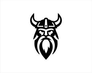 Viking Head Logo Design Vector Template. Human Viking Logo Design Icon Symbol Vector Illustration.