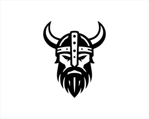 Viking Head Logo Design Vector Template. Human Viking Logo Design Icon Symbol Vector Illustration.