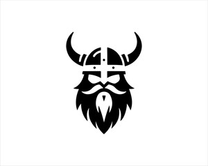 Viking Head Logo Design Vector Template. Human Viking Logo Design Icon Symbol Vector Illustration.