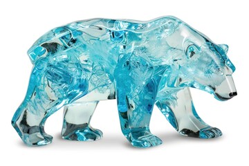 Obraz premium A polar bear sculpture ice turquoise wildlife.