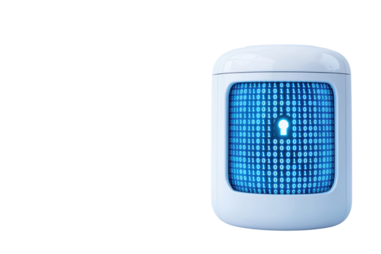 Digital Security Concept with Lock and Binary Code