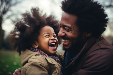Fototapeta premium African family laughing father baby.