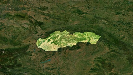 4K Slovakia Territory Map in Europe, High Resolution Satellite View, Widescreen 4K Resolution