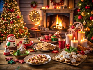 Cozy Christmas Cookies for Santa Claus Clip Art Set - Sweet Treats Illustration for Holiday Greeting Cards and Festive Designs