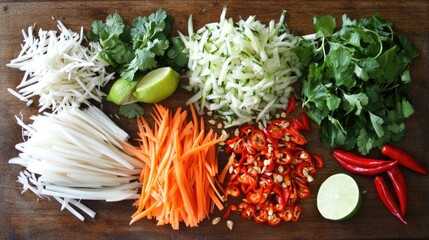 Fresh Vegetable Ingredients for Asian Cuisine
