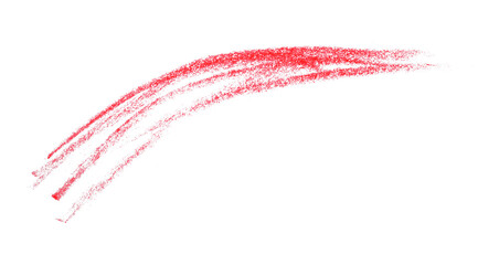 Red pencil line drawing on transparent background.
