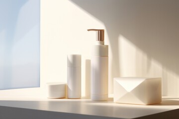 Fototapeta premium Skin care lighting bottle simplicity.
