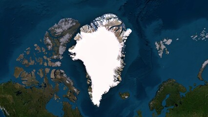 4K Greenland Territory Map, High Resolution Satellite View, Widescreen 4K Resolution