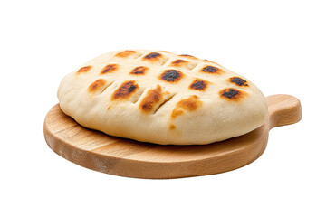Freshly Baked Flatbread on Wooden Board