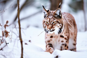 predator prey interaction lynx hare illustrating the balance of