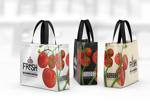 Short Handle Eco Shopping Bag Group Mockup