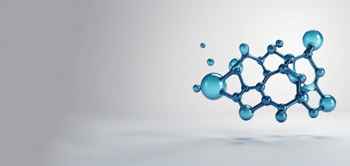 Molecule model, molecular background, 3d rendering, on a light background, with space for copy and paste