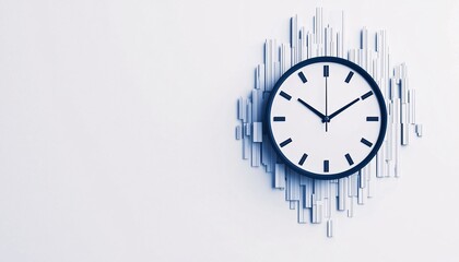 Minimalist Clock with Business Milestones | Clean Graphic Design Concept for Success Tracking