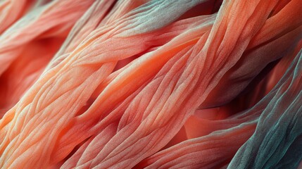 Fototapeta premium Abstract Pattern of Intertwined Fabric with a Shimmering Texture and Warm, Earthy Tones, Creating an Intricate and Artistic Composition