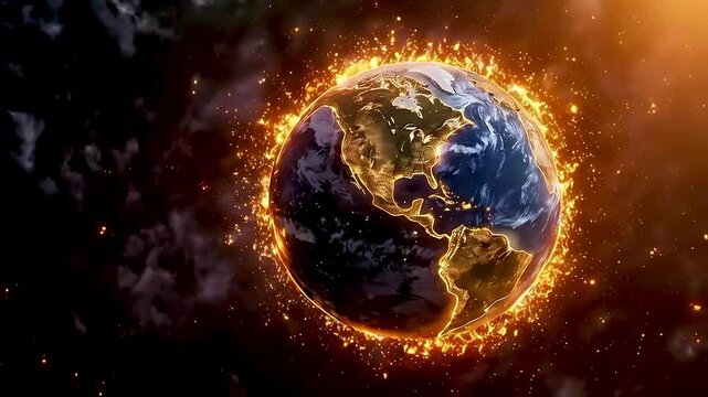 the earth  on fire