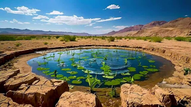 a pond in the desert
